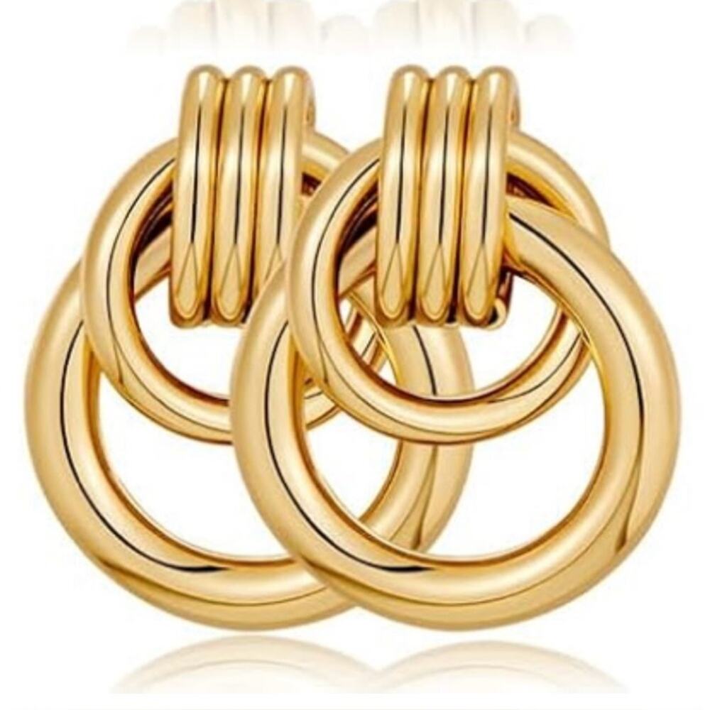 Gold Knot Earrings 14k gold plated
